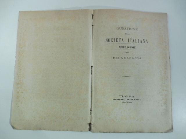 Questione della Società italiana delle Scienze dei Quaranta